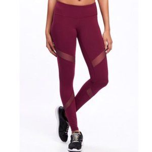 3/$15 Old Navy Active Mesh Leggings Full Length Maroon Leggings